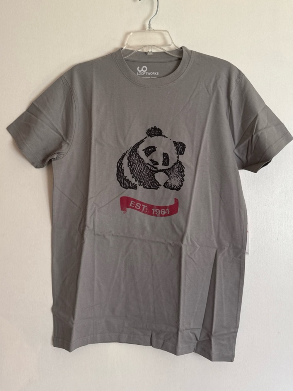 WWF World Wildlife Fund T Shirt Panda Bear Gray Organic M By Loopy works
